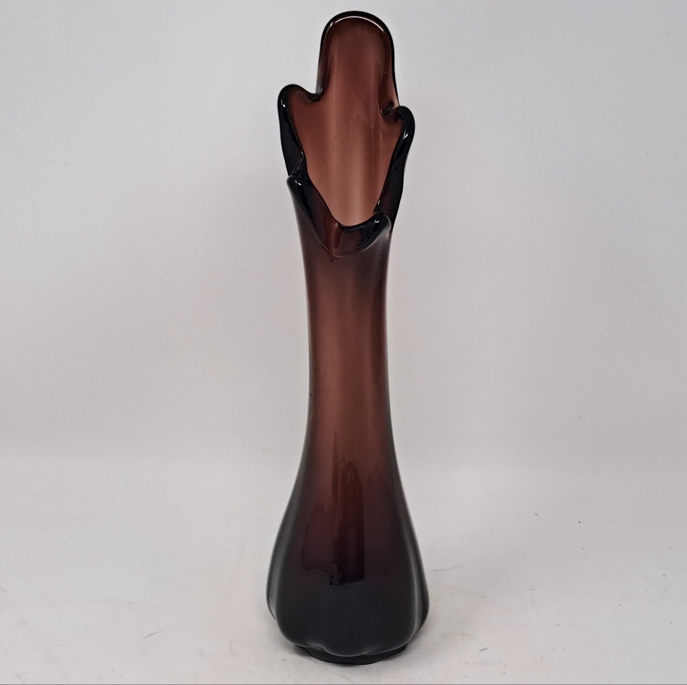 Vintage Amythist Five Finger Swung Glass Vase